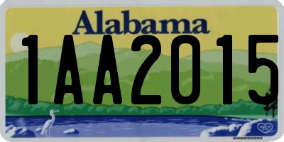 AL license plate 1AA2015