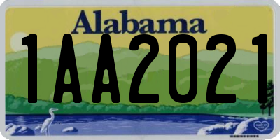 AL license plate 1AA2021