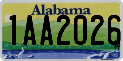 AL license plate 1AA2026