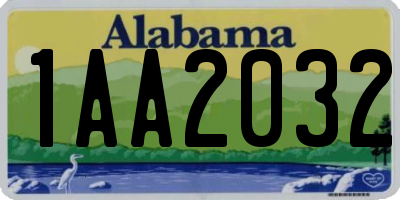 AL license plate 1AA2032