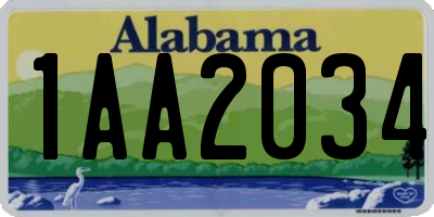 AL license plate 1AA2034