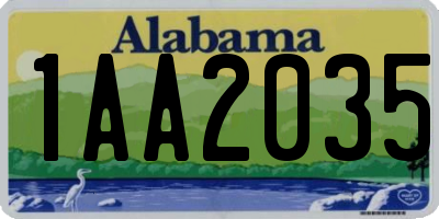 AL license plate 1AA2035
