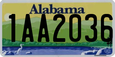 AL license plate 1AA2036