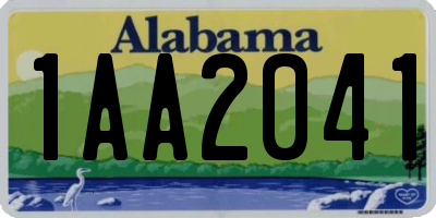 AL license plate 1AA2041