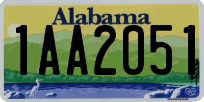 AL license plate 1AA2051