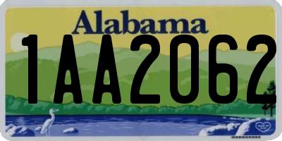 AL license plate 1AA2062