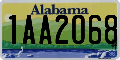 AL license plate 1AA2068