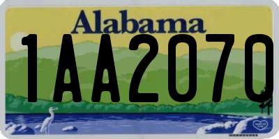 AL license plate 1AA2070