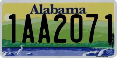 AL license plate 1AA2071