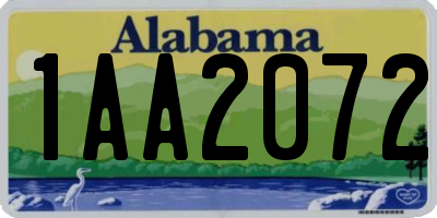 AL license plate 1AA2072