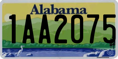 AL license plate 1AA2075