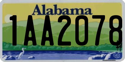 AL license plate 1AA2078