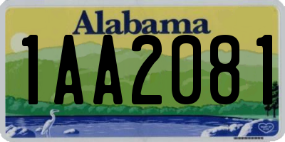 AL license plate 1AA2081