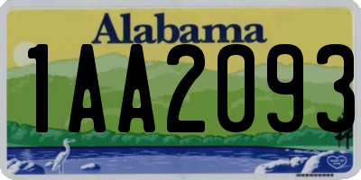 AL license plate 1AA2093