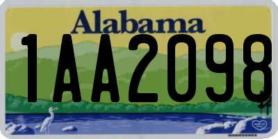 AL license plate 1AA2098