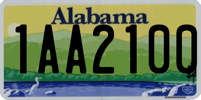 AL license plate 1AA2100