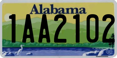 AL license plate 1AA2102
