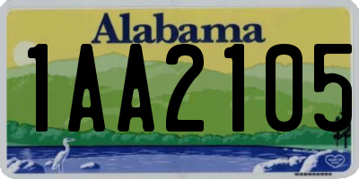 AL license plate 1AA2105