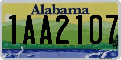 AL license plate 1AA2107