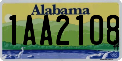 AL license plate 1AA2108