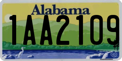 AL license plate 1AA2109