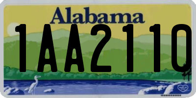 AL license plate 1AA2110