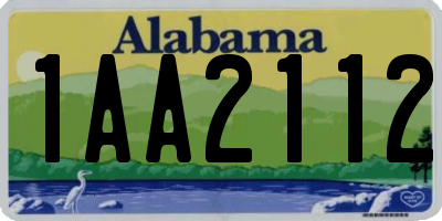 AL license plate 1AA2112