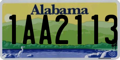 AL license plate 1AA2113