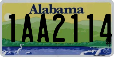 AL license plate 1AA2114