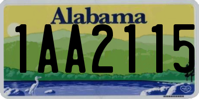 AL license plate 1AA2115