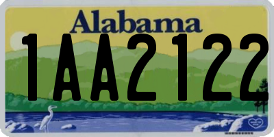 AL license plate 1AA2122