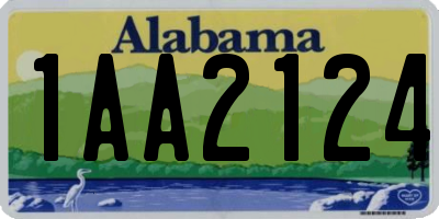 AL license plate 1AA2124