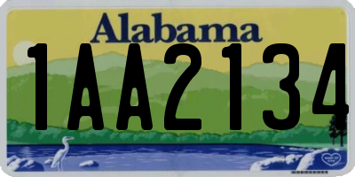 AL license plate 1AA2134