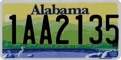 AL license plate 1AA2135