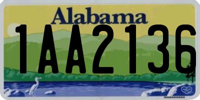 AL license plate 1AA2136