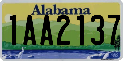 AL license plate 1AA2137