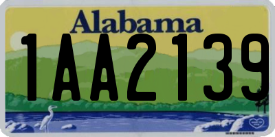 AL license plate 1AA2139