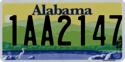 AL license plate 1AA2147