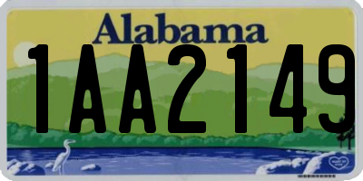 AL license plate 1AA2149