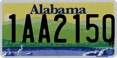 AL license plate 1AA2150