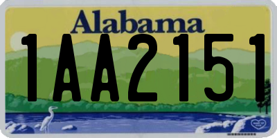 AL license plate 1AA2151