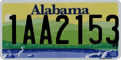 AL license plate 1AA2153