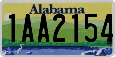 AL license plate 1AA2154