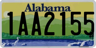 AL license plate 1AA2155