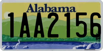 AL license plate 1AA2156