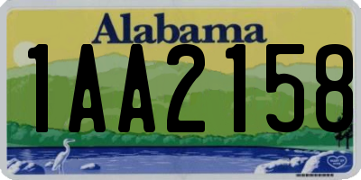 AL license plate 1AA2158