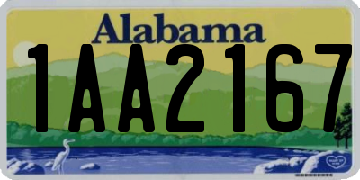 AL license plate 1AA2167