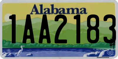 AL license plate 1AA2183