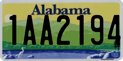 AL license plate 1AA2194