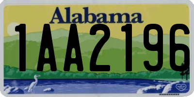 AL license plate 1AA2196